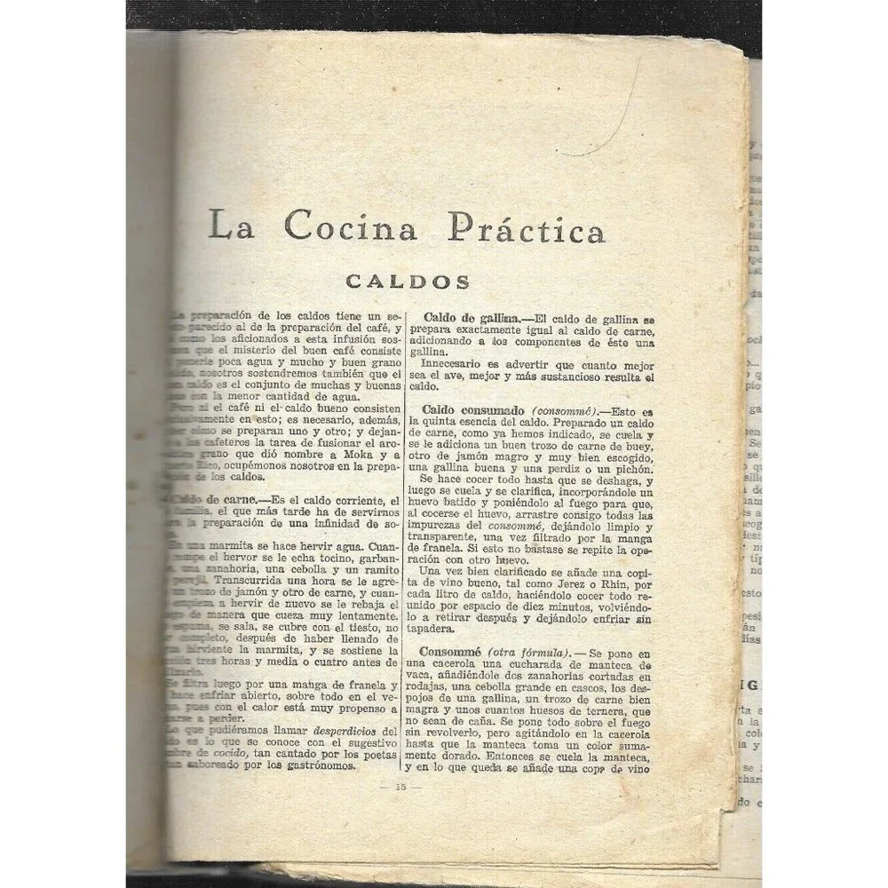 La Cocina Práctica Antique Spanish Cookbook Picadillo Early 20th Cent. Rebound - Picture 5 of 6